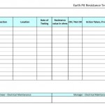 Earth pit resistance testing record sheet