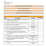 Training feedback form