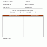 Work Order Amendment Format