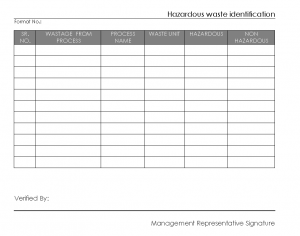 Hazardous waste identification form Hazardous waste identification form