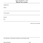 Material Test record format