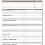 Production Safety inspection checklist