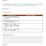 Alternative work program evaluation form