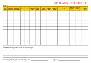 Scanner Calibration Sheet