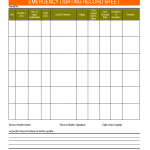 Emergency Lighting record sheet