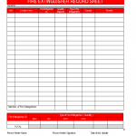 Fire Extinguisher record sheet