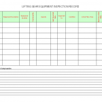 Lifting gear equipment inspection record
