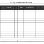 Monthly Inspection Record sheet