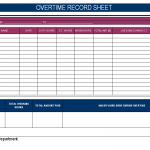 Overtime Record sheet