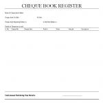 Cheque Book Register