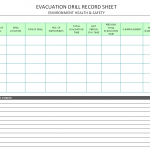 Evacuation drill record sheet