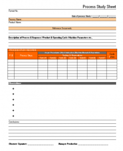 Process Study Sheet