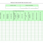 Production Downtime Record Sheet