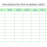 Program effective planning sheet