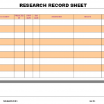 Research record sheet