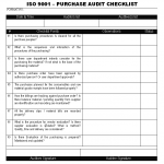 ISO 9001 Purchase audit checklist