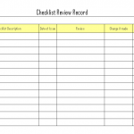 Checklist Review Record