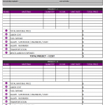 Construction cost analysis form