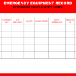 Emergency Equipment record