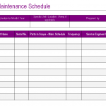 Equipment maintenance schedule