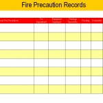 Fire Precaution Record sheet