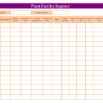 Plant Facility Register