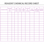 Reagent chemical record sheet