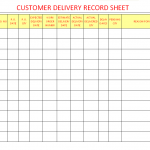 Customer delivery record sheet