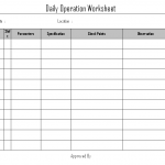 Daily Operation Worksheet