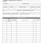 Gauge Calibration Record