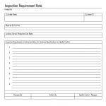 Inspection Requirement Note