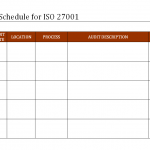 Internal Audit schedule for ISO 27001