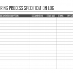Manufacturing process specification log