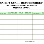 Safety Guard Record Sheet