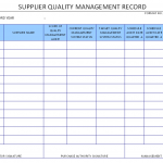 Supplier Quality Management Record