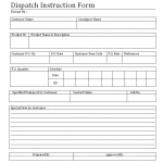 Dispatch instruction Form