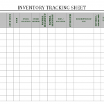 Inventory tracking sheet