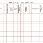 Material tracking log