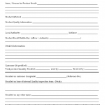 Product Recall form template