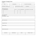 Product Testing Form