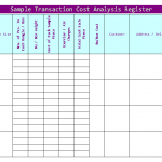 Sample Transaction cost analysis register
