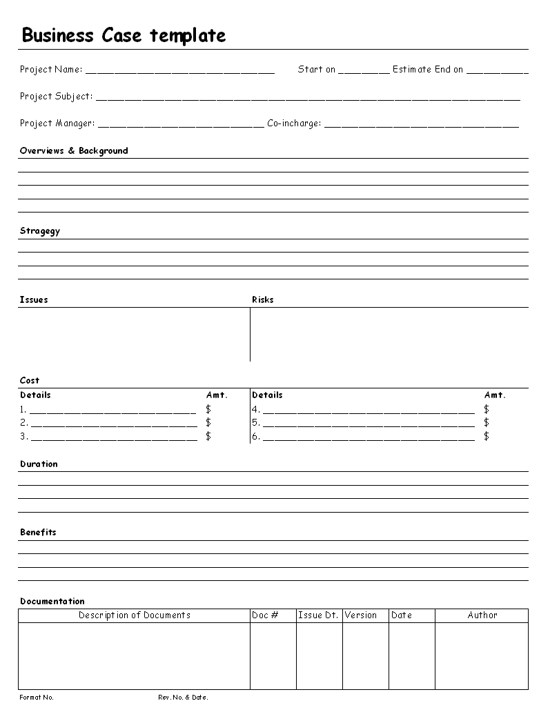 Business case template