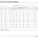 Generator Daily Fuel Consumption Register