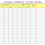 Machine parameter setting record