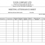 Meeting attendance sheet
