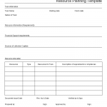 Resource Planning Template