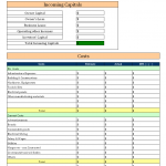 Start up Business Cost Sheet