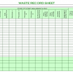 Waste Record sheet