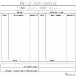 Petty Cash Ledger