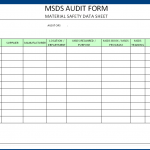 MSDS audit form template
